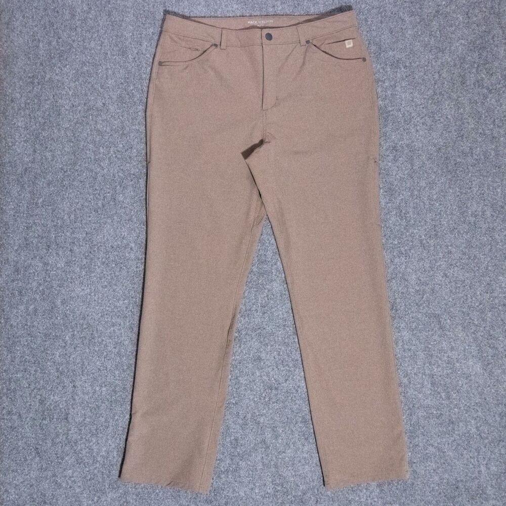 Mack Weldon Radius 5 Pocket Performance Stretch Brown Pants Mens 36x31 Golf Work